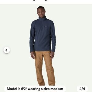 Patagonia Men’s Micro D fleece 1/4 zip pullover Navy Blue Sz Small